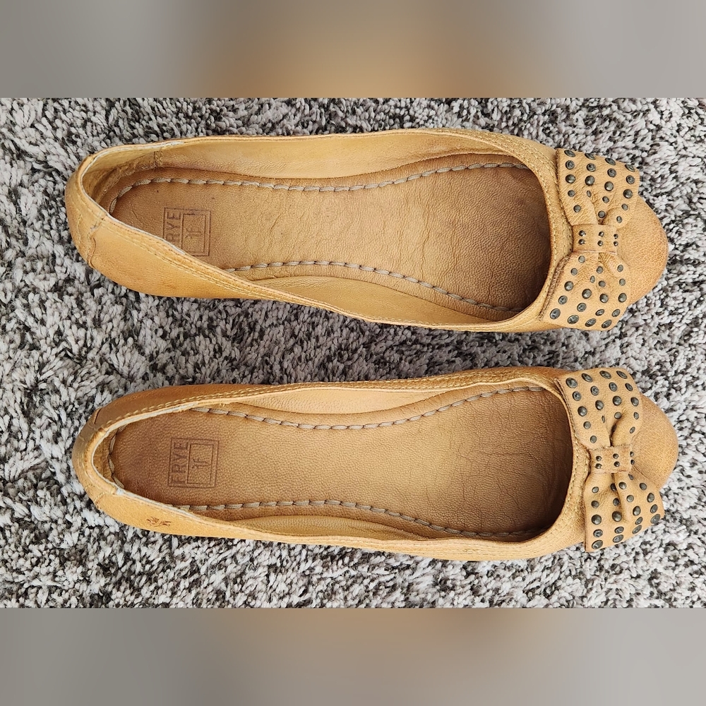 Frye mustard ballet shoes